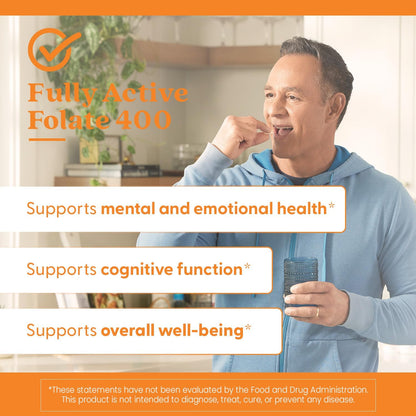 Doctor's BEST Folate Supplement 400 mcg, for Men & Women, 90 Veg Caps