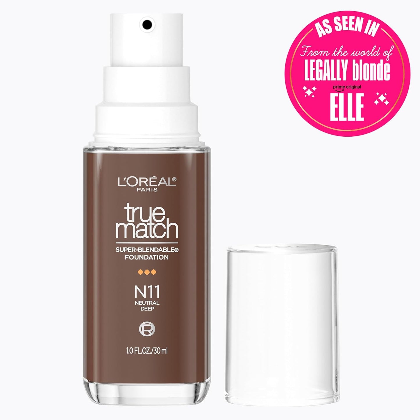 L'Oreal Paris True Match Super-Blendable Foundation, Medium Coverage Liquid Foundation Makeup, N11, Deep, 1 Fl Oz