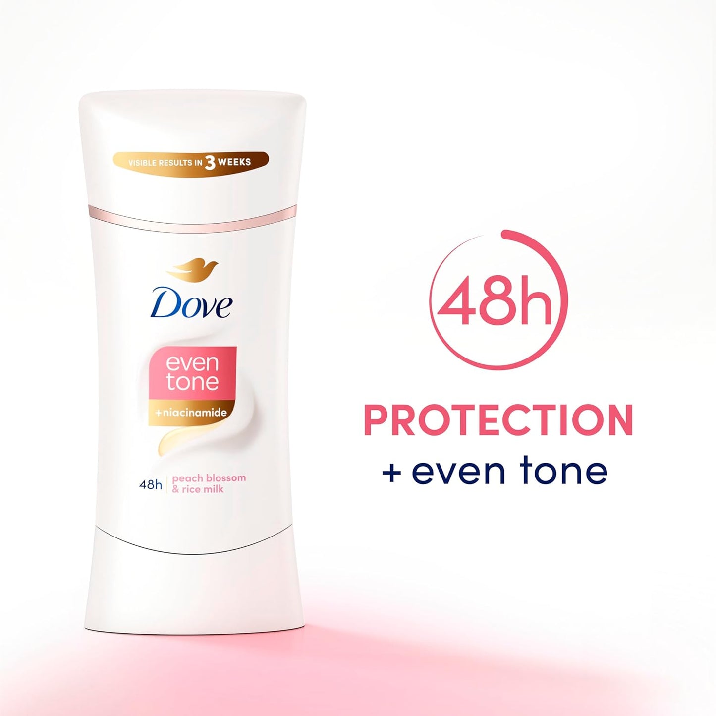 Dove Even Tone Antiperspirant Deodorant Stick Peach Blossom & Rice Milk 3 Count 2.6 oz