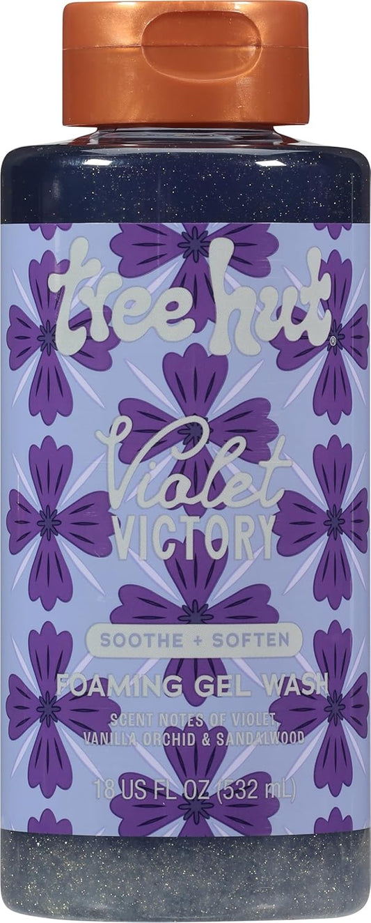 Tree Hut Violet Victory Body Wash, Hydrating & Moisturizing Shower Gel, Shea Butter & Essential Oils, Soft Smooth Glowing Skin, Gentle Cleanser For All Skin Types, Self Care Gifts for Women, 18 Fl Oz