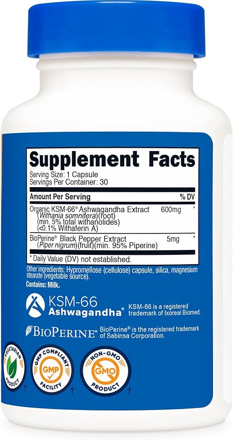 Nutricost KSM-66 Ashwagandha Root Extract (600mg) 30 Capsules