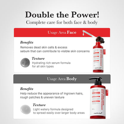 medicube Body Peel Shot with Hypochlorous Acid, For Exfoliating & Soothing