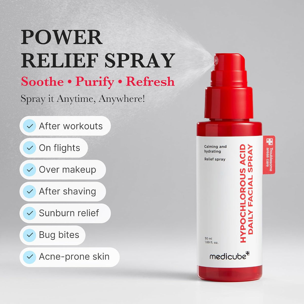 medicube Hypochlorous Acid Power Soothing Spray Mini, Soothing & Calming