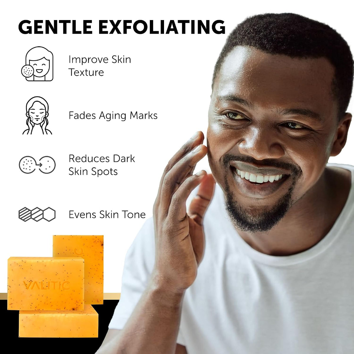 VALITIC Kojic Acid and Turmeric Soap for Dark Spots, Face and Body, 2 Pack