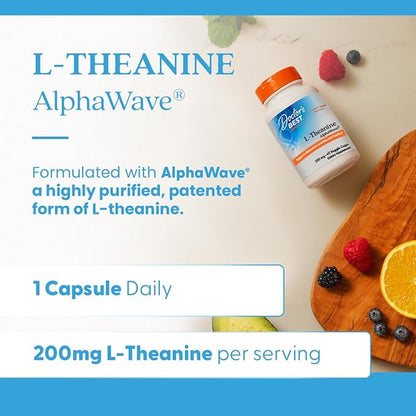 Doctor's Best L-Theanine Caps 200mg, for Men & Women, 60 Veg Capsules