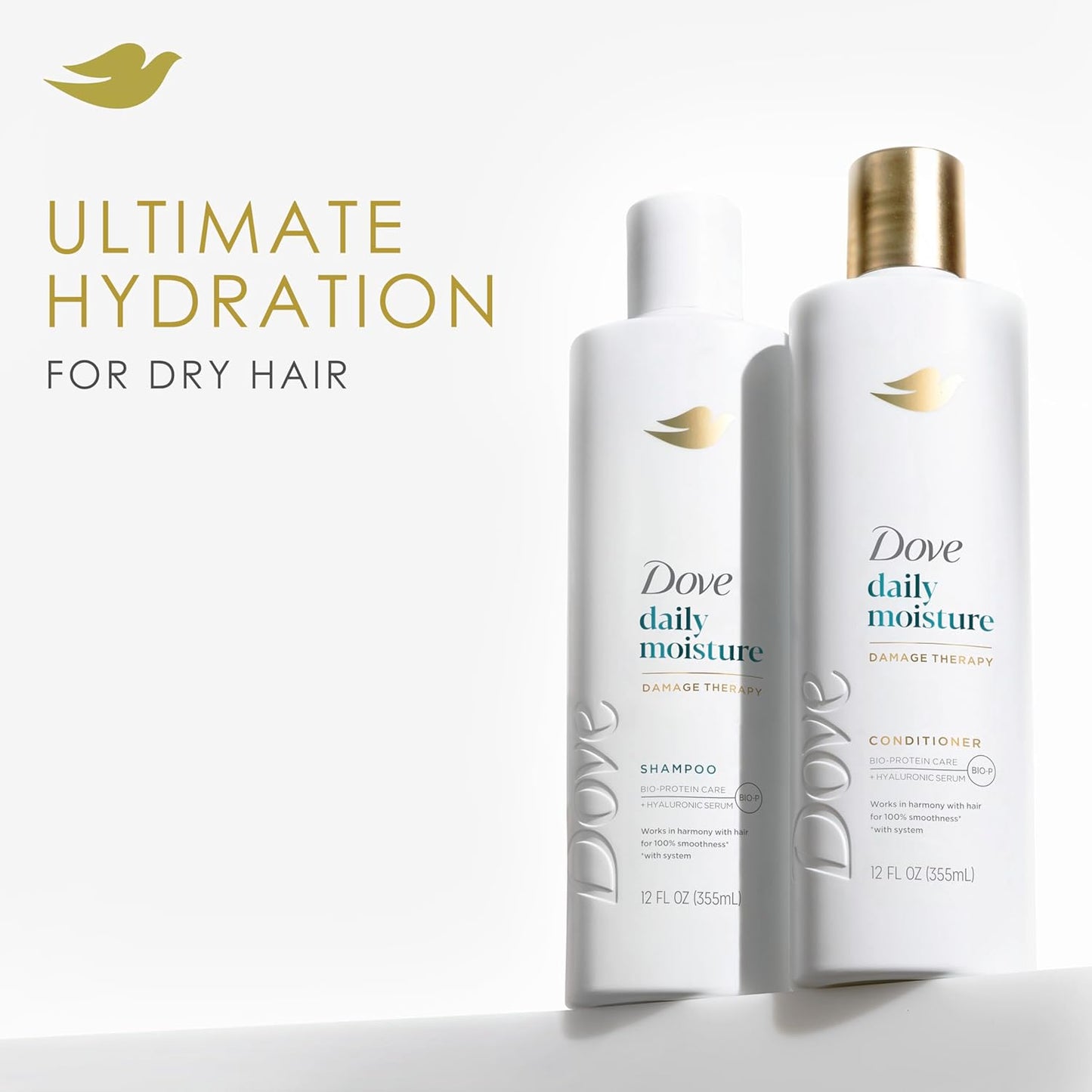 Dove Nutritive Solutions Moisturizing Shampoo for Dry Hair Daily Moisture with Pro-Moisture Complex for Manageable and Smooth Hair 12 oz,(Pack of 8)