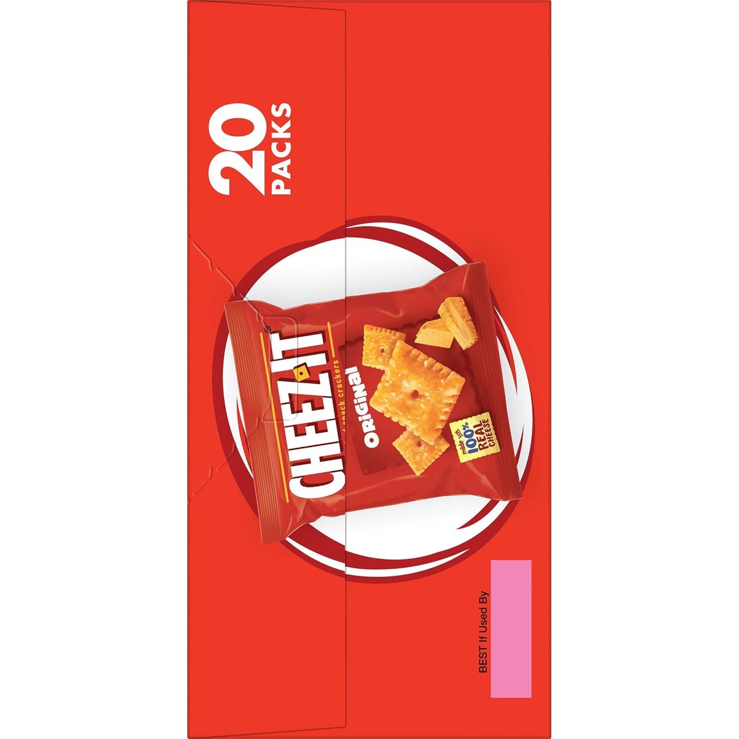 Cheez-It Cheese Crackers, Baked Snack Crackers, Lunch Snacks, Original, 20oz Box (20 Packs)
