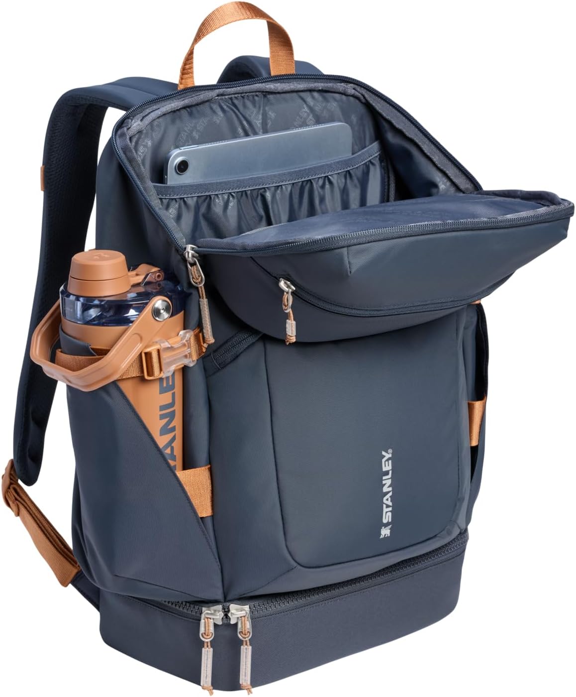 STANLEY Vitalize Backpack | Gym, Work & Travel Bag with Laptop Sleeve | Expandable Bottom Compartment | Tumbler & Water Bottle Pockets | Durable Recycled Fabric | Twilight