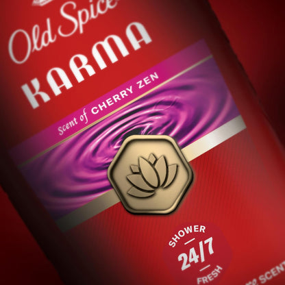 Old Spice Body Wash for Men, 24/7 Shower Fresh & Clean w/Daily Use, Lasting Signature Scent, Refreshing Lather, Moisturizing Formula, Karma with Cherry Spice, Black Pepper, & Sandalwood Scent, 24 oz