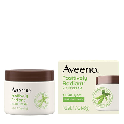 Aveeno Positively Radiant Night Cream Moisturizer, 1.7 oz