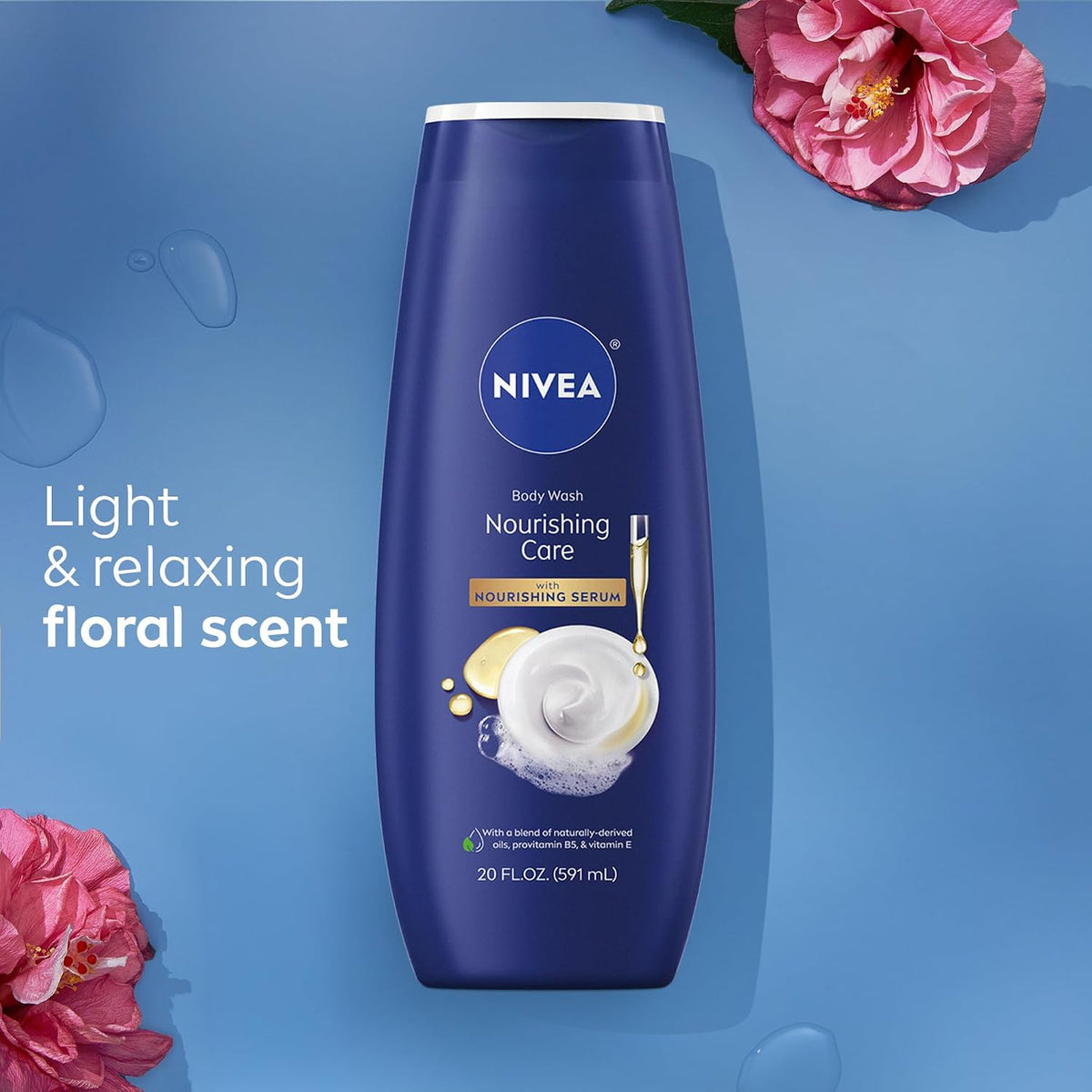 NIVEA Nourishing Care Body Wash, Nourishing Serum, Mulitpack 3 x 20 FL OZ