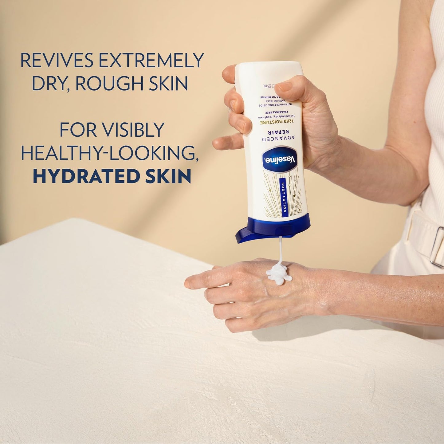 Vaseline Intensive Care Lotion, Unscented, Advanced Repair – Non-Greasy Moisturizer for Extremely Dry Skin + Professional Lip Therapy Tube