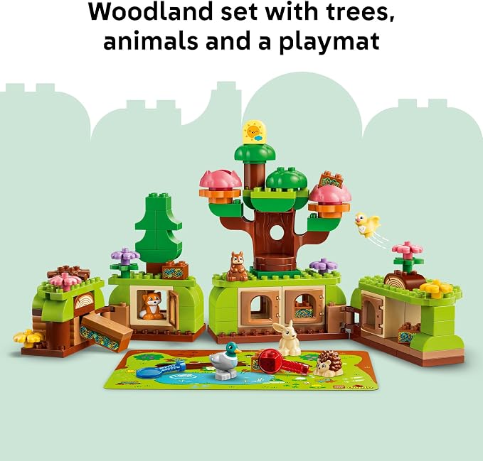 LEGO DUPLO Town Discovery Forest with Wild Animals 10480 | Preschool Building Toys for Toddlers, Ages 3+, Sturdy Build for Pretend Play, Fine Motor Skills, 131 pieces, Gift Idea