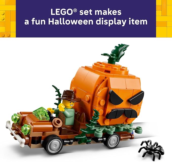 LEGO Jack-O'-Lantern Pickup Truck 40822 | Building Toys for Boys & Girls, Ages 8+, Halloween Decor & Craft, 177 pieces, Gift for Kids