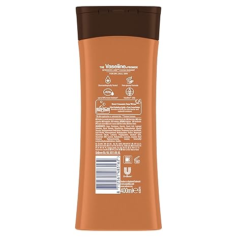 Vaseline Cocoa Radiant 2-Pack – Intensive Care Moisturizing Hand and Body Lotion with Ultra-Hydrating Lipids, Pure Cocoa Butter, 10 Oz Ea