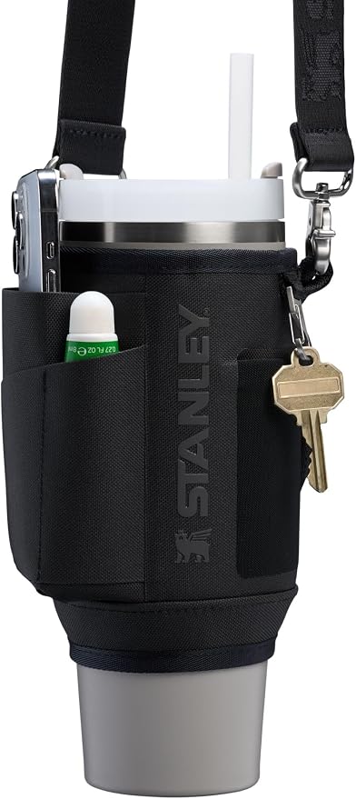 STANLEY All Day Quencher Carry All for 30 oz Tumbler with Handle | Crossbody Bag with Phone Holder Pocket, Card Sleeve & Detachable Strap | Water Bottle Carrier Bag | BPA-Free | Black