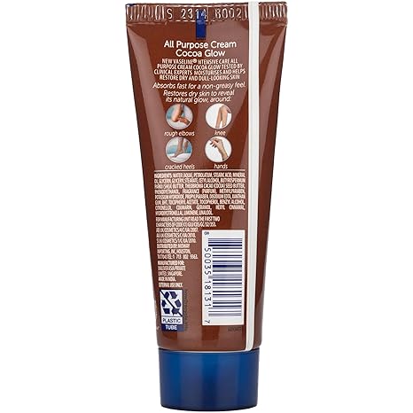Vaseline Travel Essentials, All Purpose Cream Cocoa Glow 2-Pack, Hand & Body Lotion for Extremely Dry Skin, 1.41 Oz Ea