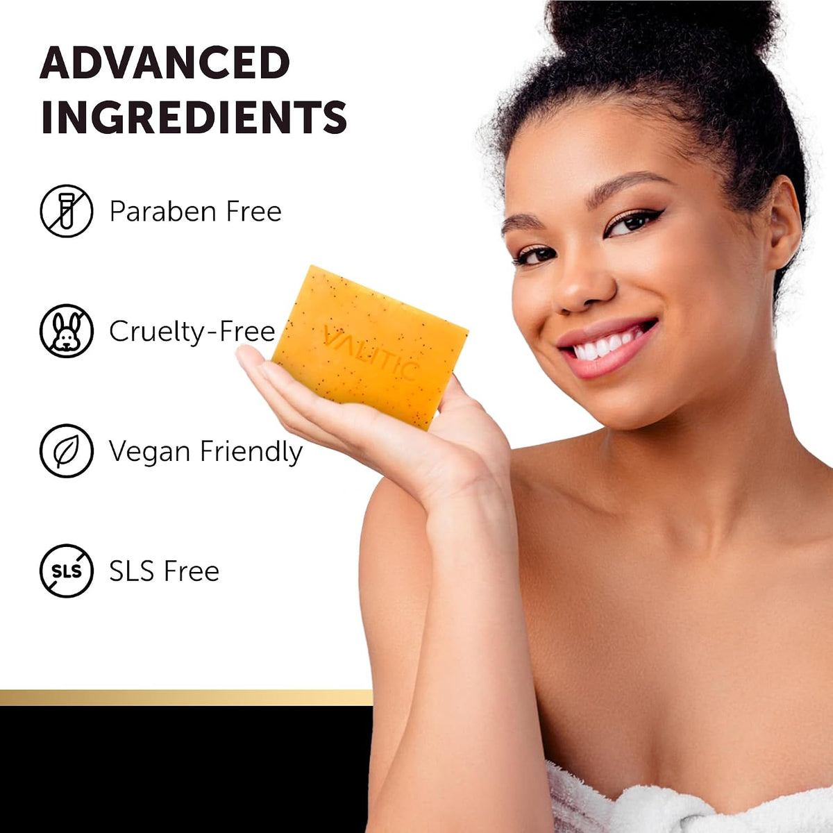 VALITIC Kojic Acid and Turmeric Soap for Dark Spots, Face and Body, 2 Pack