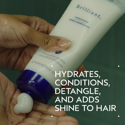 AVEDA Brilliant Conditioner | Hydrating, Detangling, Smoothing Conditioner | Adds Shine | with Jojoba and Babassu Oils | for All Hair Types | Jasmine, Rose, Clove Aroma | 6.7 Fl Oz