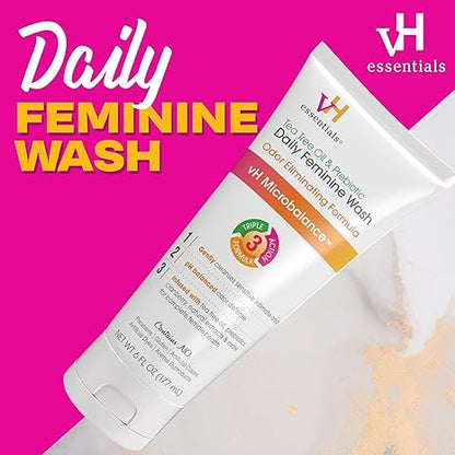 Tree Hut Watermelon Foaming Gel Wash, 18 oz. & vH essentials Tea Tree Oil Feminine Wash, 6 Fl Oz (Pack Of 1)