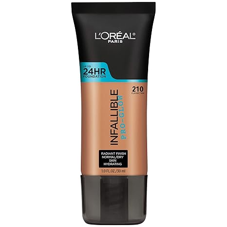 L'Oreal Paris Makeup Infallible Up to 24HR Pro-Glow Foundation, Buff Beige, 1 Fl oz