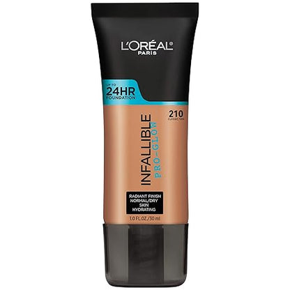 L'Oreal Paris Makeup Infallible Up to 24HR Pro-Glow Foundation, Buff Beige, 1 Fl oz