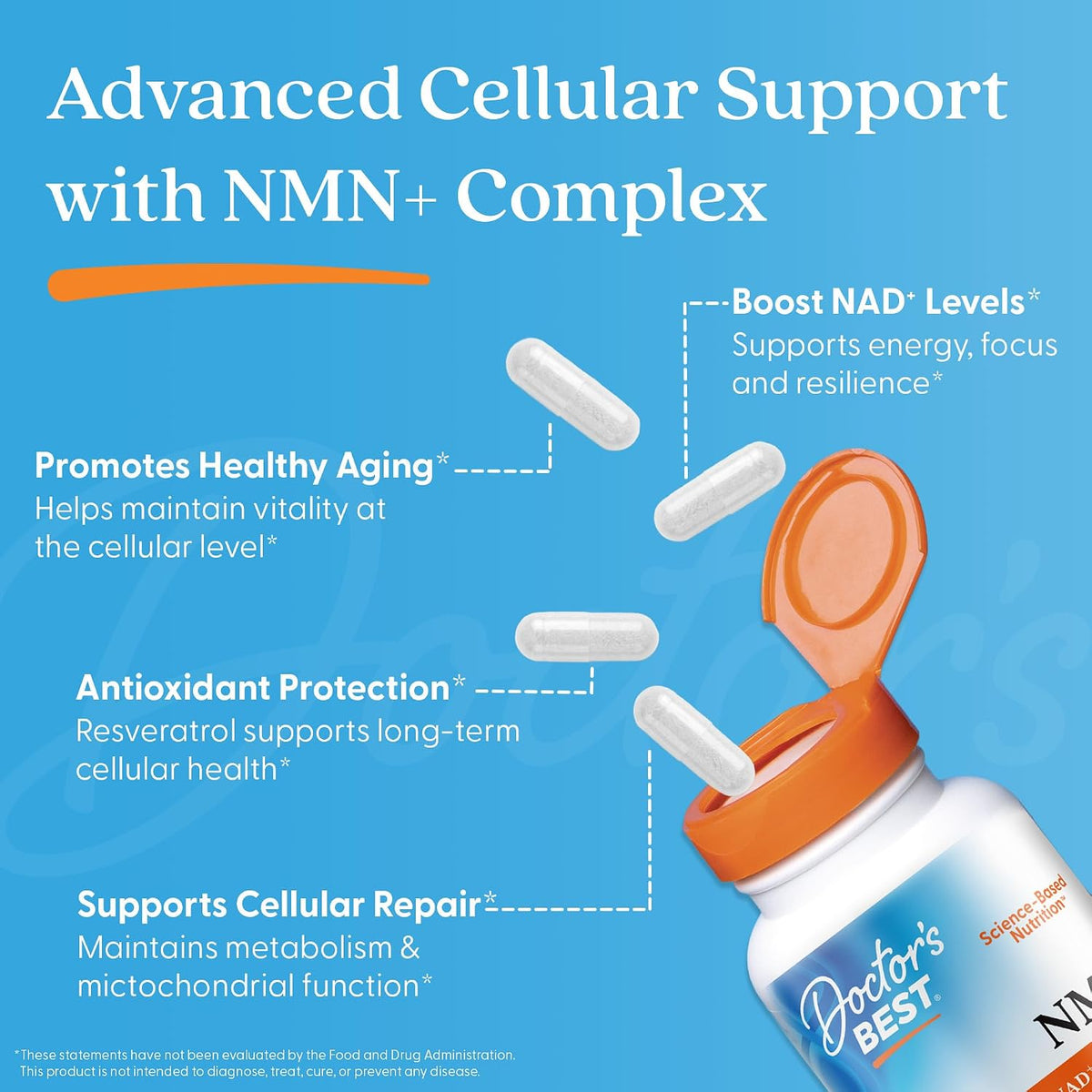 Doctor's Best NMN+ Complex Supplement Capsules, 60 Veg Caps