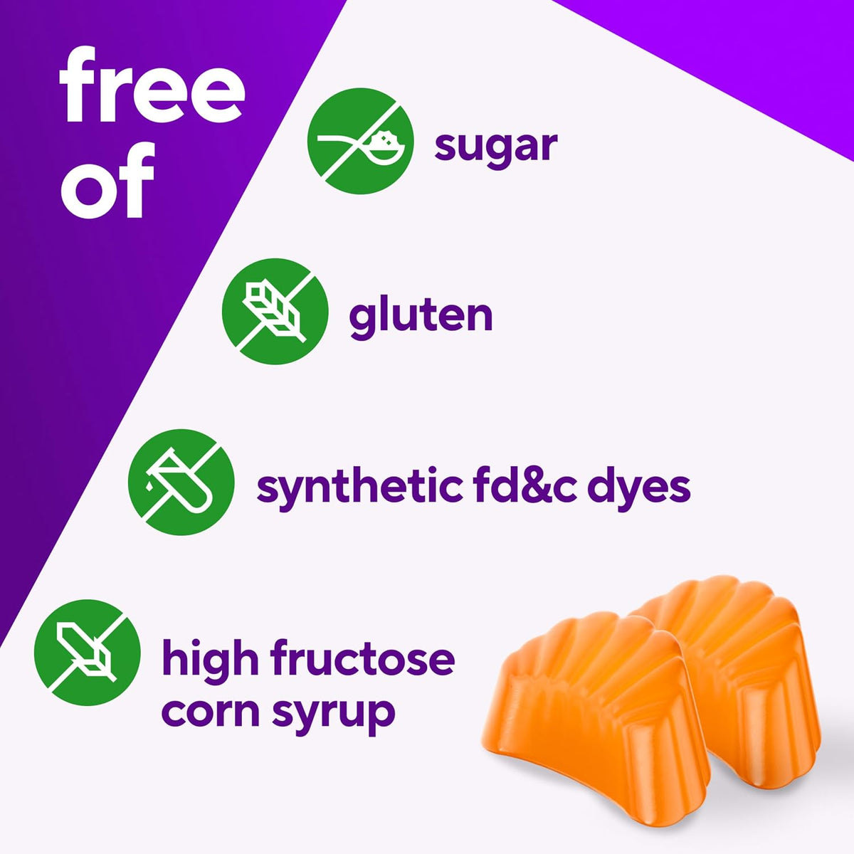 Vitafusion Sugar Free Power C Vitamin C Gummies,Daily Adult Vitamins for Immune System Support (1),Orange Flavor,90 Count (Pack of 2)