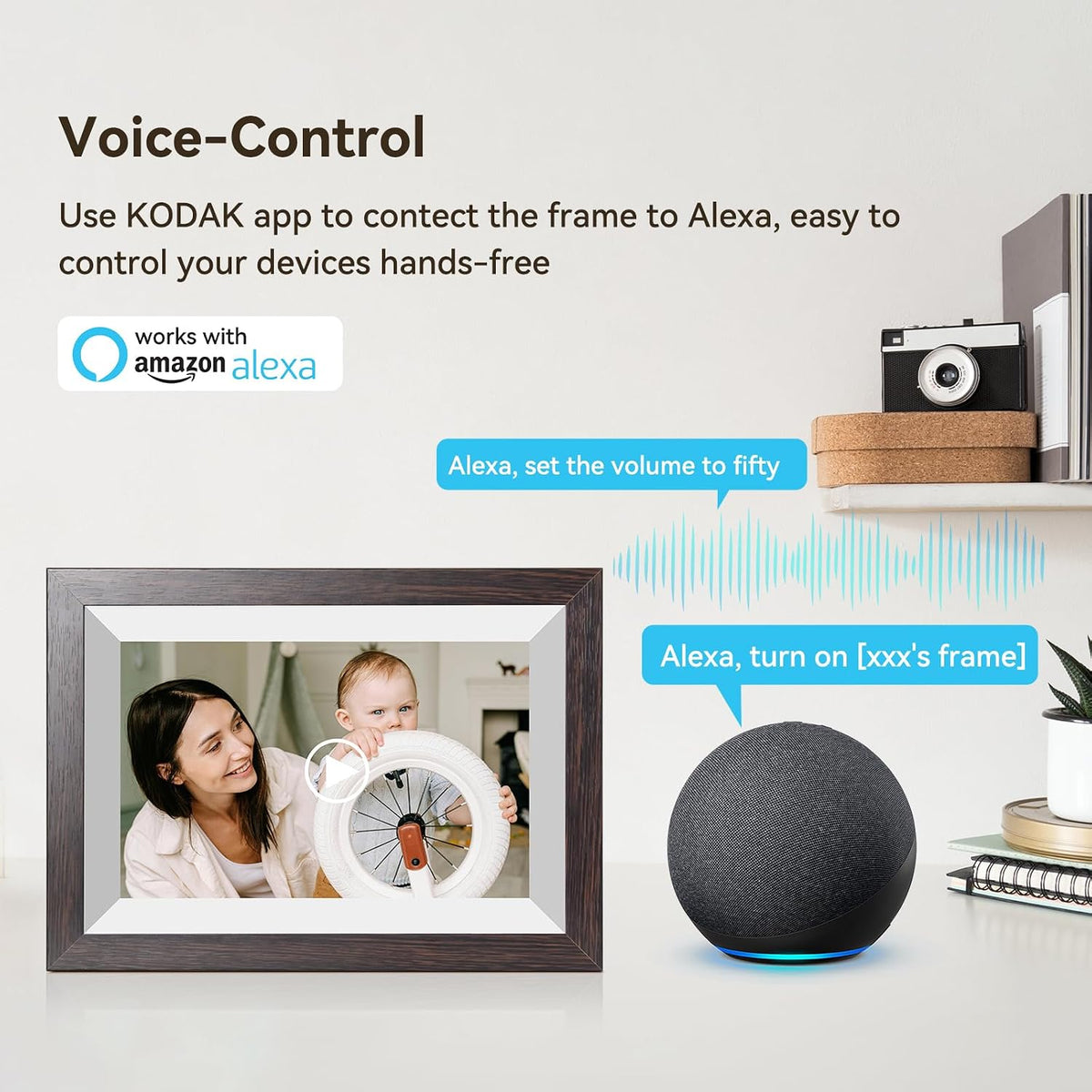 KODAK 10.1 inch WiFi Digital Picture Frame,1280x800 IPS HD Touch Screen, 32GB Smart Photo Frame with App & AI Photo Creation, Easy Sharing Photos and Videos, Birthday Gifts for Mom Women