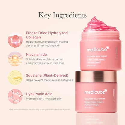 medicube Collagen Jelly Cream, Moisturizing Cream for Plump Skin, 1.69fl.oz