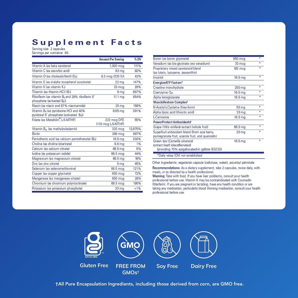 Pure Encapsulations Athletic Nutrients, 120 Capsules