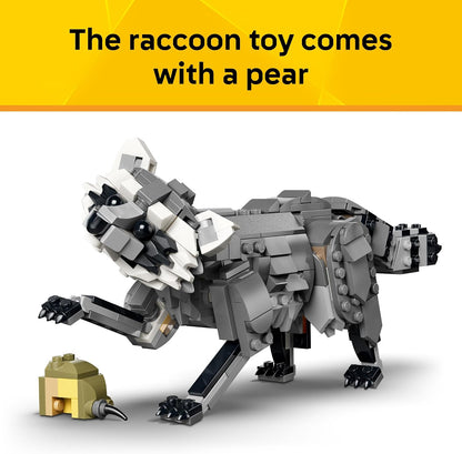 LEGO Creator 3 in 1 Forest Animals: Gray Wolf - Building Toy for Boys & Girls, Ages 8+ - Build a Wolf, Falcon or Raccoon - Gift for Kids' Birthdays - 31393