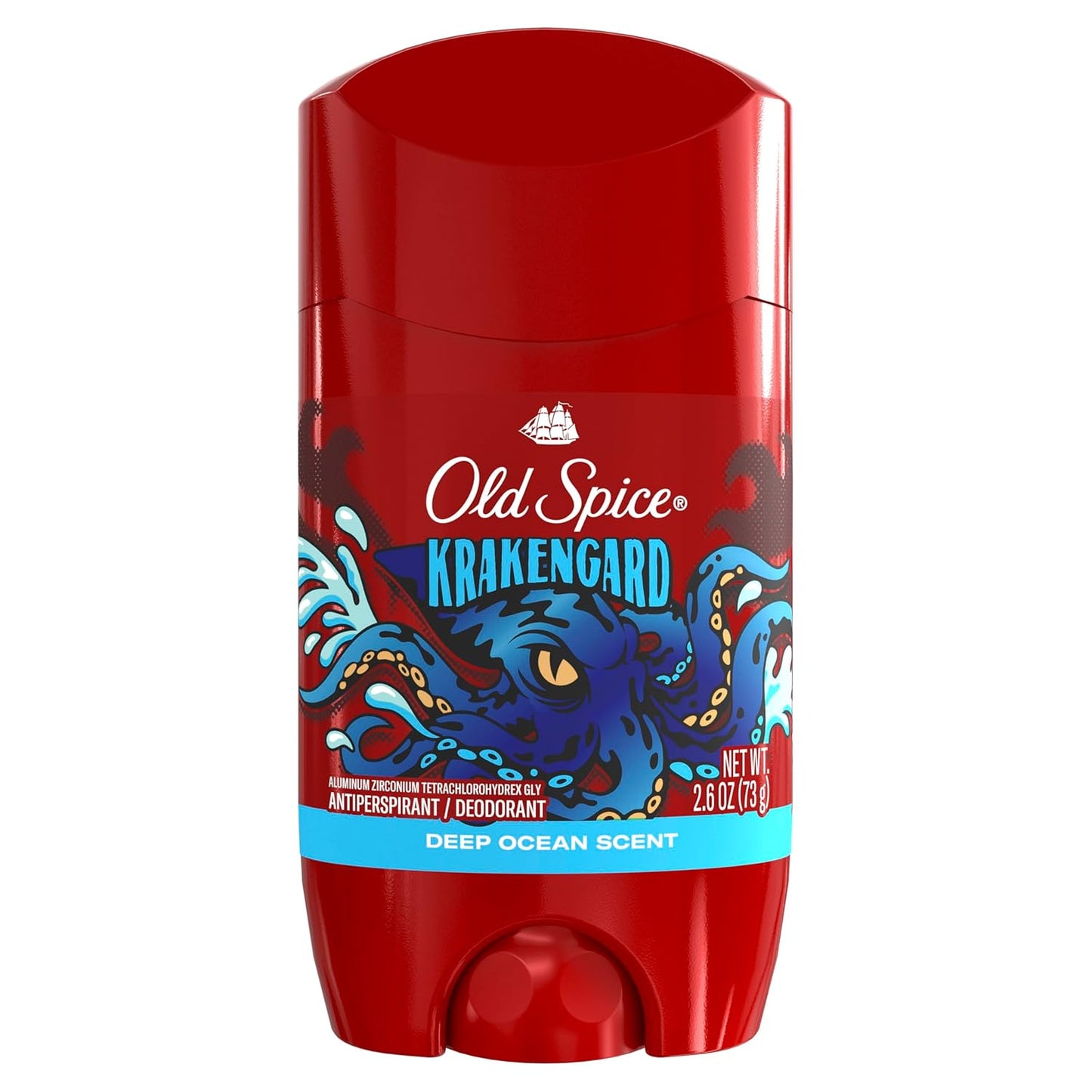 Old Spice Aluminum Free Deodorant for Men, 24/7 Odor Protection, 24/7 Freshness & Lasting Scent, Goes on Clear, Krakengard with Deep Ocean Scent, 2.6 oz