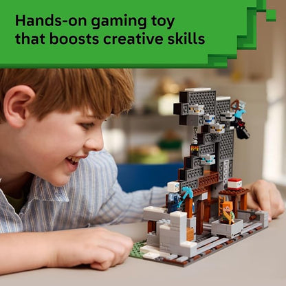 LEGO Minecraft the Pickaxe Mine Kids Toy - Building Set for Boys and Girls - Minecraft Toy for Gaming Fans 8+ - Includes Alex, Miner, and Stray Spider Jockey Minifigure - Birthday Gift Idea - 21277
