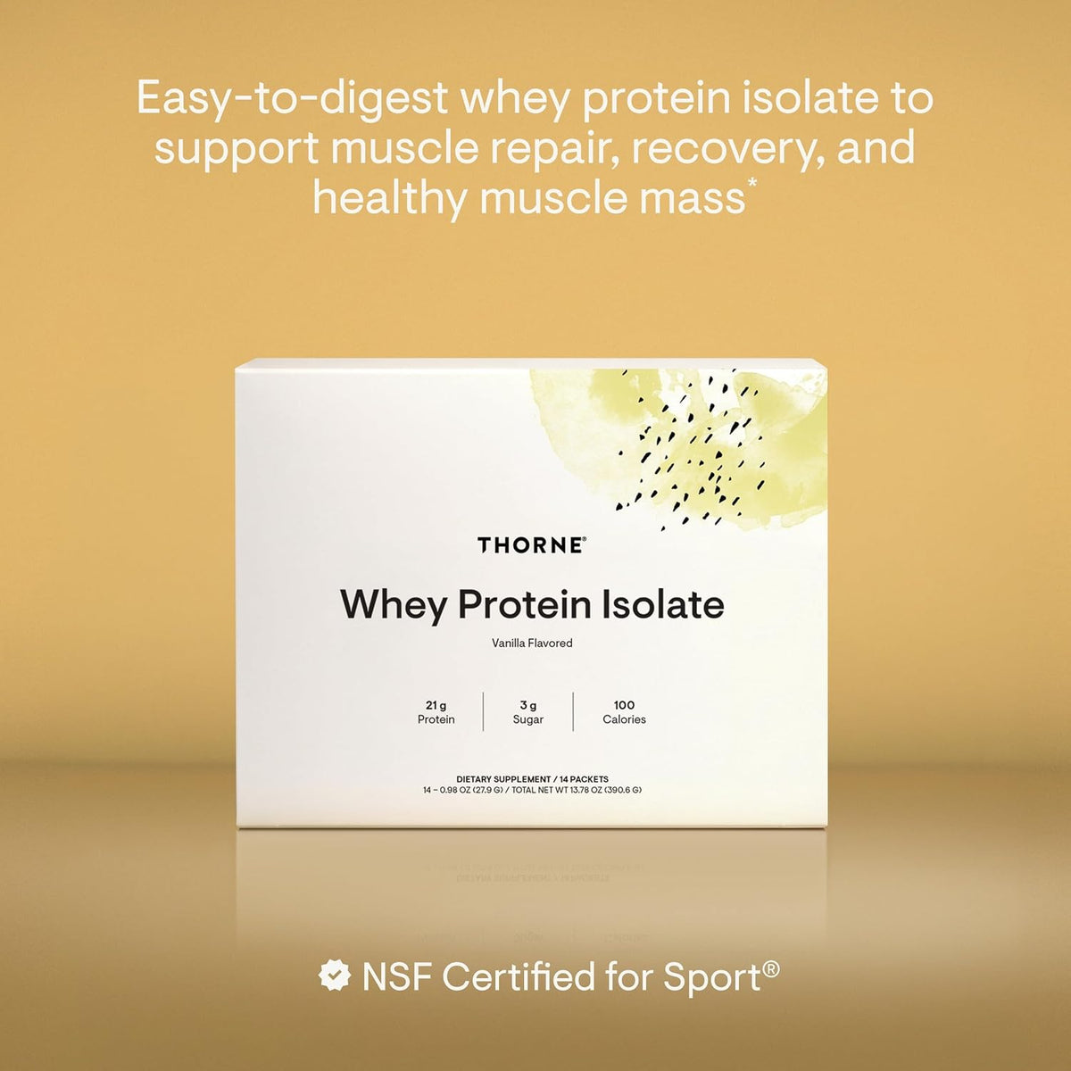 THORNE Whey Protein Isolate, Balanced Amino Acids Profile, 14 Packets