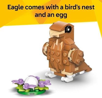 LEGO Creator 3 in 1 Cute Hamster with a Flower Building Toy for Girls & Boys, Ages 7+ - Kids Build a Hamster, Hedgehog or Eagle Animal Figure - Gift Idea for Birthdays - 31376