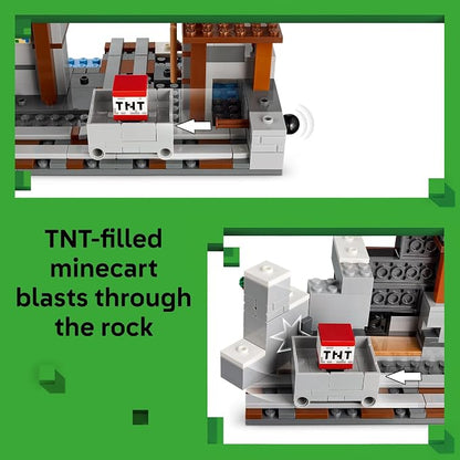 LEGO Minecraft the Pickaxe Mine Kids Toy - Building Set for Boys and Girls - Minecraft Toy for Gaming Fans 8+ - Includes Alex, Miner, and Stray Spider Jockey Minifigure - Birthday Gift Idea - 21277