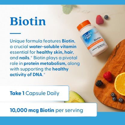 Doctor's Best Biotin Vitamin Supplement 10000 mcg, 120 Veg Caps