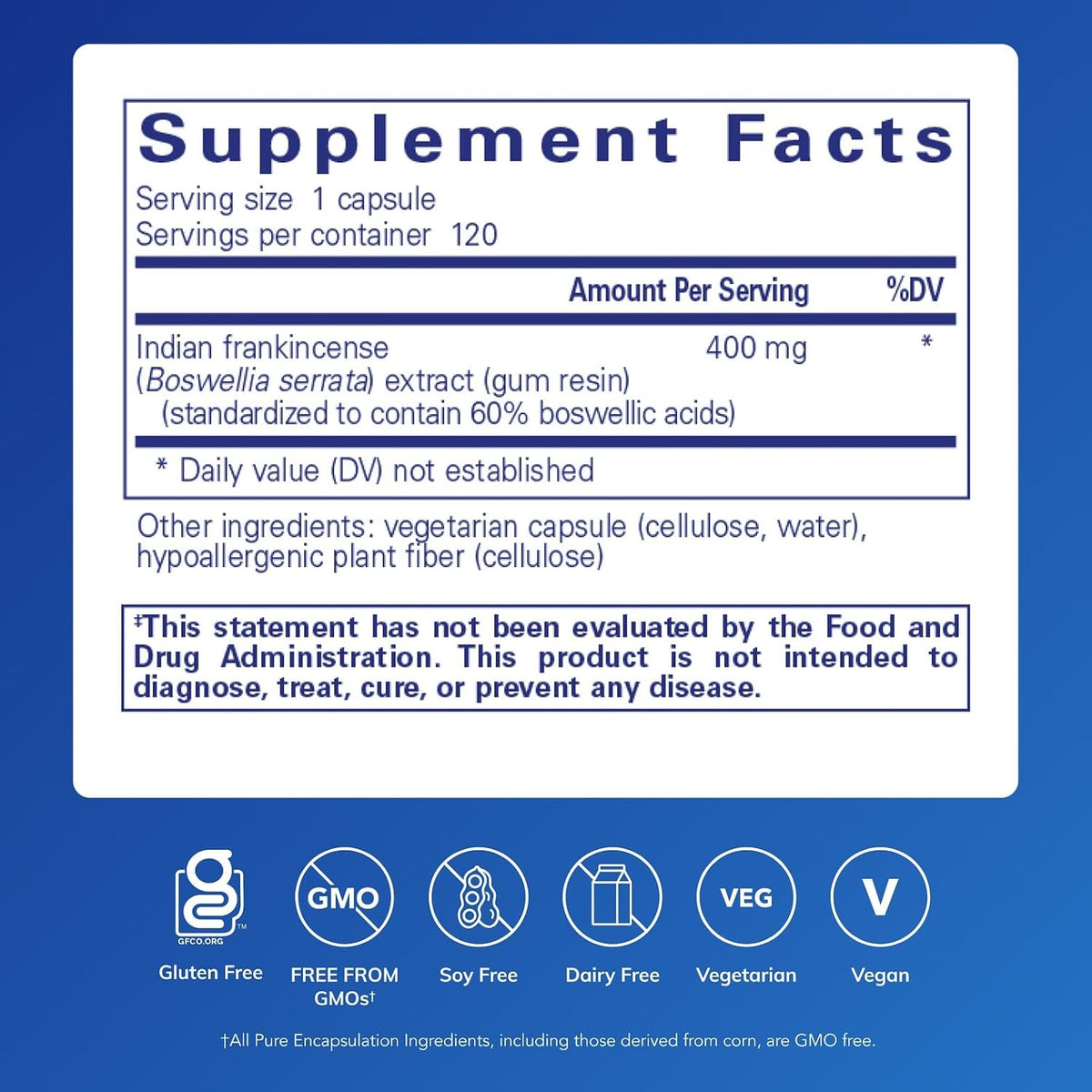 Pure Encapsulations Boswellia, 120 Capsules