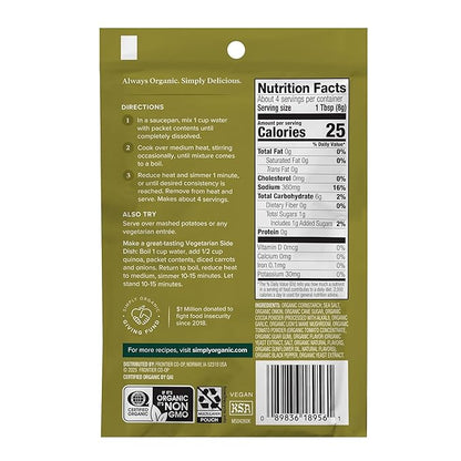 Simply Organic Vegetarian Brown Gravy Mix - Certified Organic, Vegan, Kosher | 1 Ounce (Pack of 12)