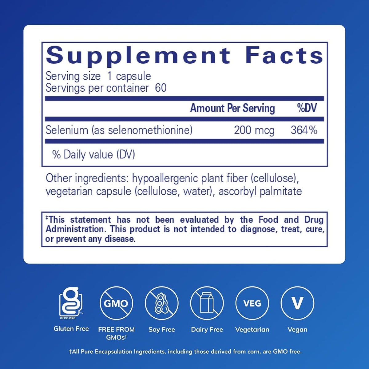 Pure Encapsulations Selenium, 200 mcg