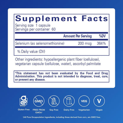 Pure Encapsulations Selenium, 200 mcg