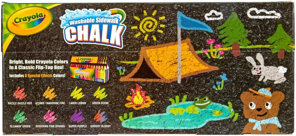 Crayola Ultimate Washable Chalk Collection (64ct), Bulk Outdoor Sidewalk Chalk for Kids, Outdoor Activities & Spring Crafts, Gifts for Kids