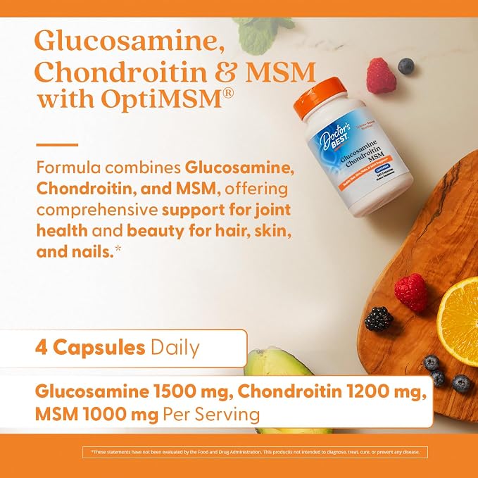 Doctor's BEST Glucosamine Chondroitin MSM, Non GMO, 360 Capsules
