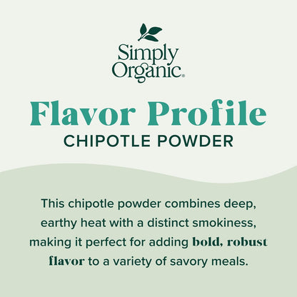 Simply Organic, Chipotle Powder Organic, 2.65 Ounce