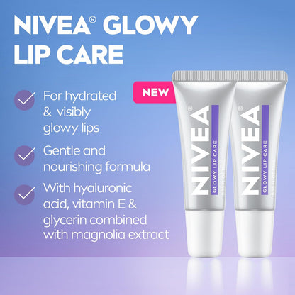 NIVEA Glowy Lip Balm, 2 x 0.35 FL OZ