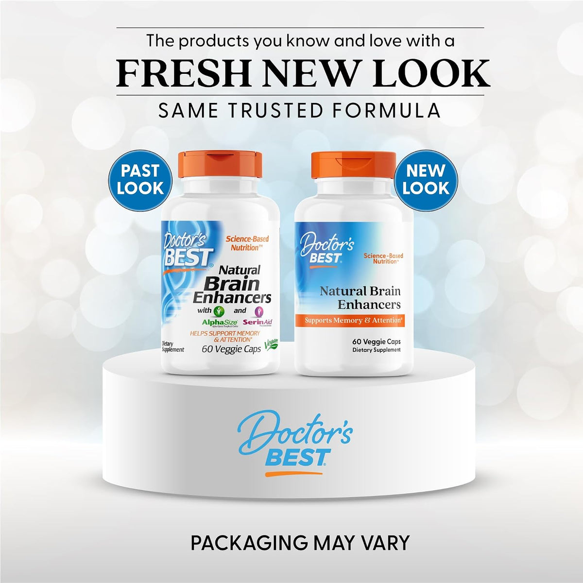 Doctor's BEST Natural Brain Enhancers, Gluten Free, 60 Ct Veg Caps