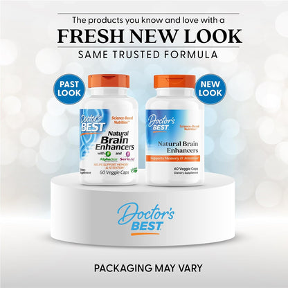 Doctor's BEST Natural Brain Enhancers, Gluten Free, 60 Ct Veg Caps