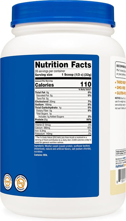 Nutricost Casein Protein Powder (Vanilla) 2LB