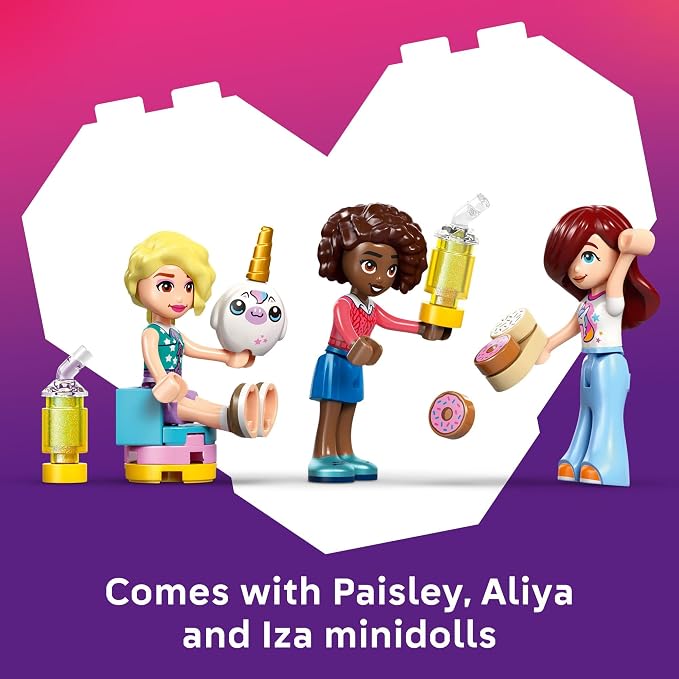 LEGO Friends Unicorn Dream Café Building Toy for Girls & Boys - Pretend Playset for Kids, Ages 6+ - Gift for Birthdays - W/Paisley, Aliya, & Iza Minidolls & Accessories - 42684